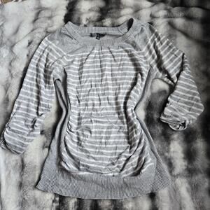 89th & Madison Gray Striped Knit Sweater Women’s XL